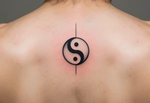 A yin-yang symbol split between two tattoos: the father’s half in black and white on one wrist, and the second complementary half in the same colors on the other wrist. tattoo idea