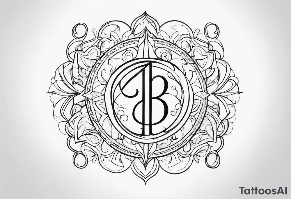 ⅓ with simple flourishes or design elements around the numbers tattoo idea