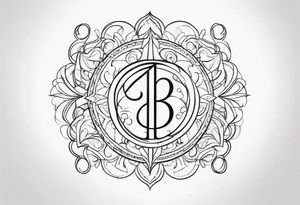 ⅓ with simple flourishes or design elements around the numbers tattoo idea