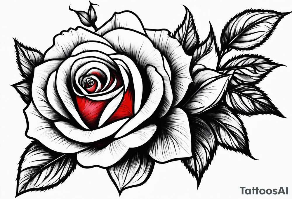 red rose tattoo idea