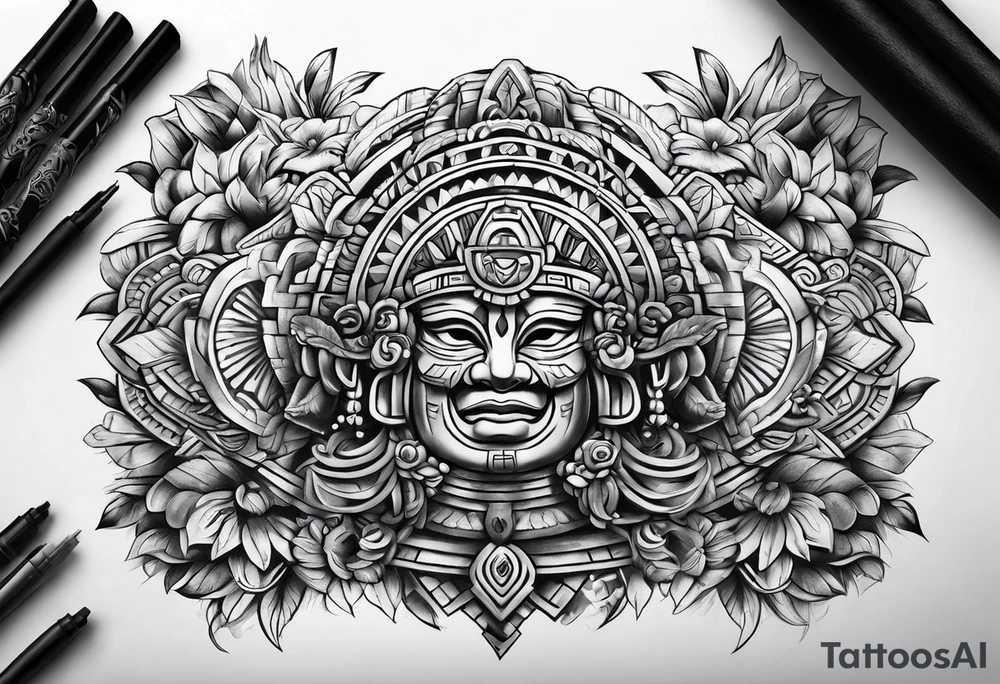 mayan sleeve tattoo idea
