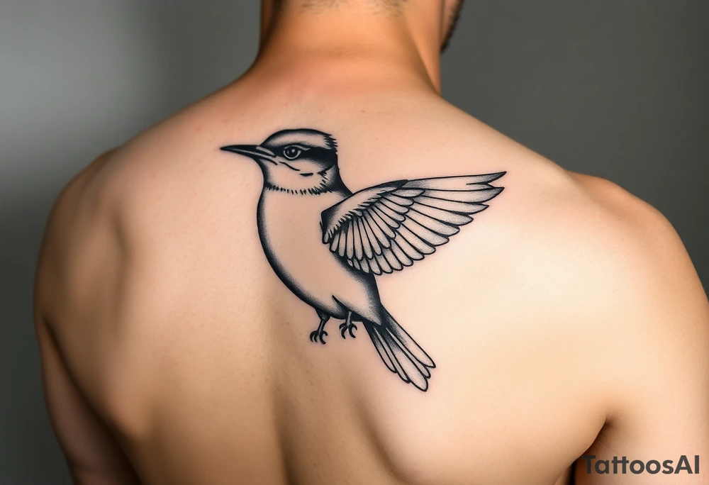 Black and white bluebird tattoo tattoo idea