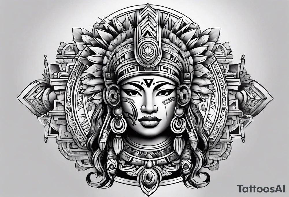 mayan sleeve tattoo idea