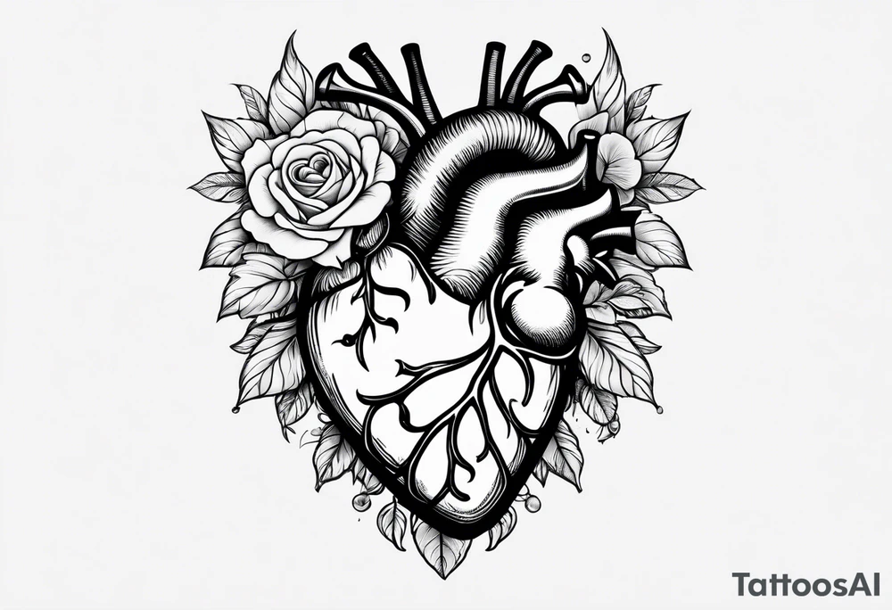Heart with flowers that says adam 12 tattoo idea