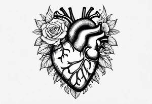 Heart with flowers that says adam 12 tattoo idea