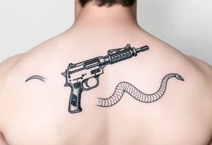 Gun and snake tattoo idea