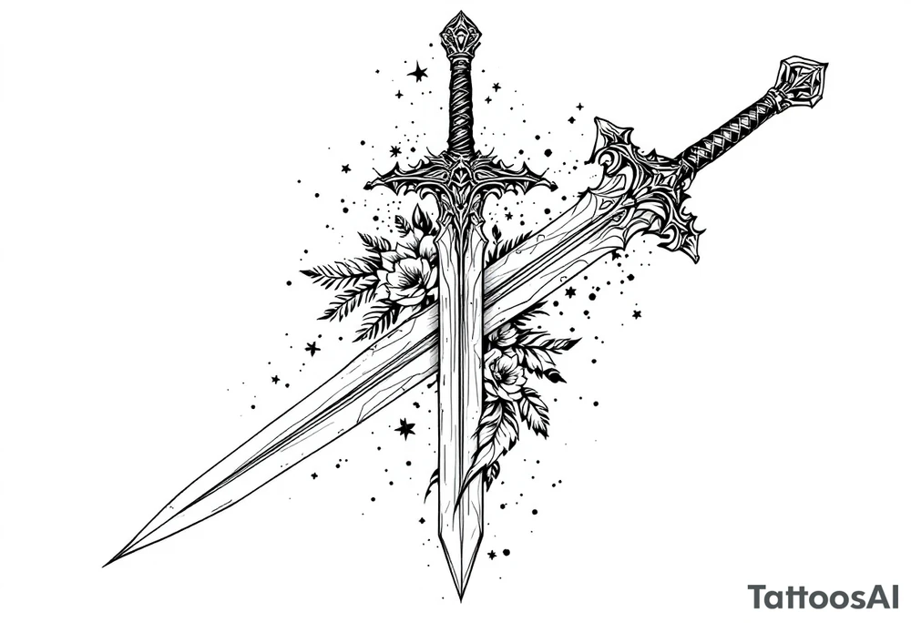 Relentless, sword, Christian, family, happiness tattoo idea