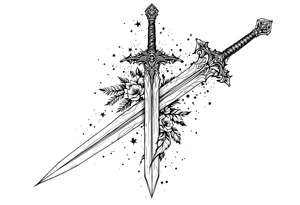 Relentless, sword, Christian, family, happiness tattoo idea