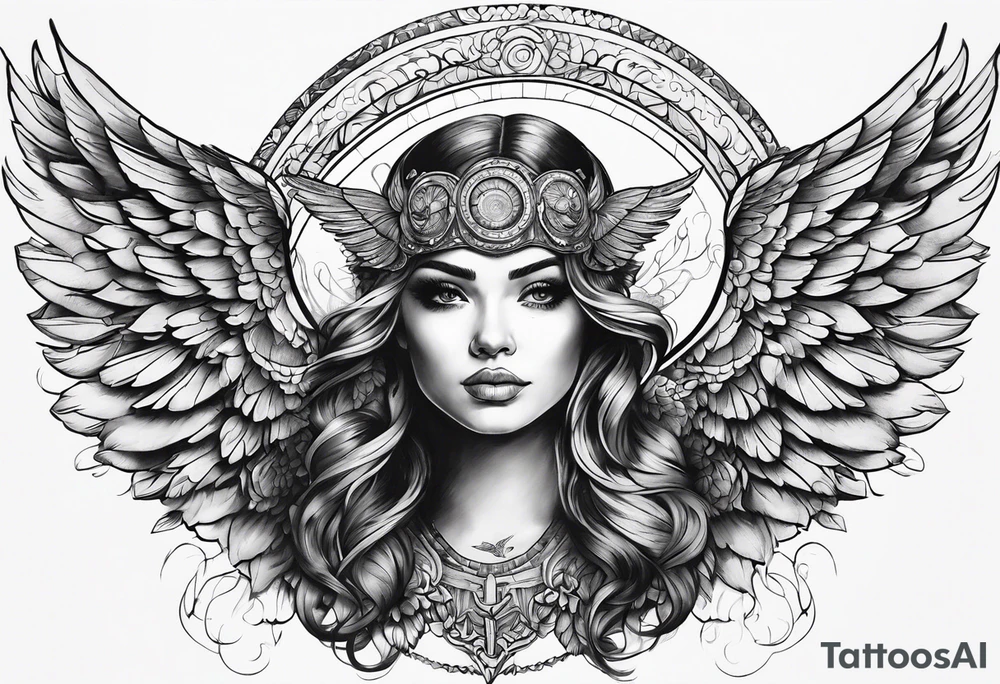Hallo with wings tattoo idea