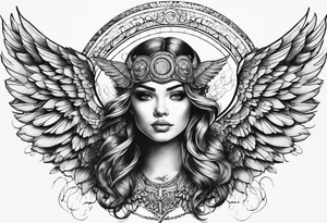 Hallo with wings tattoo idea