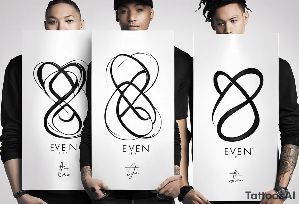 The words “Even If” and infinity symbol tattoo idea