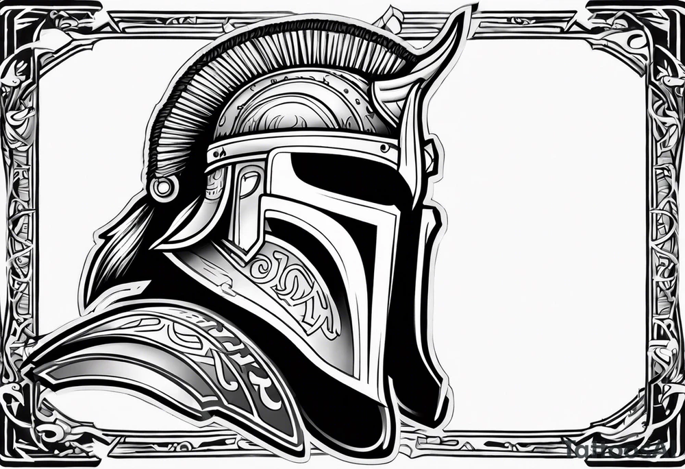 Valhalla  warrior soldier helmet tattoo idea