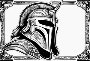 Valhalla  warrior soldier helmet tattoo idea