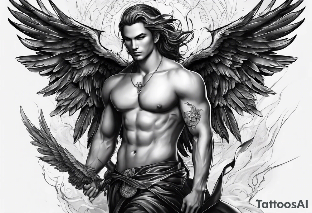 Fallen angel Lucifer tattoo idea
