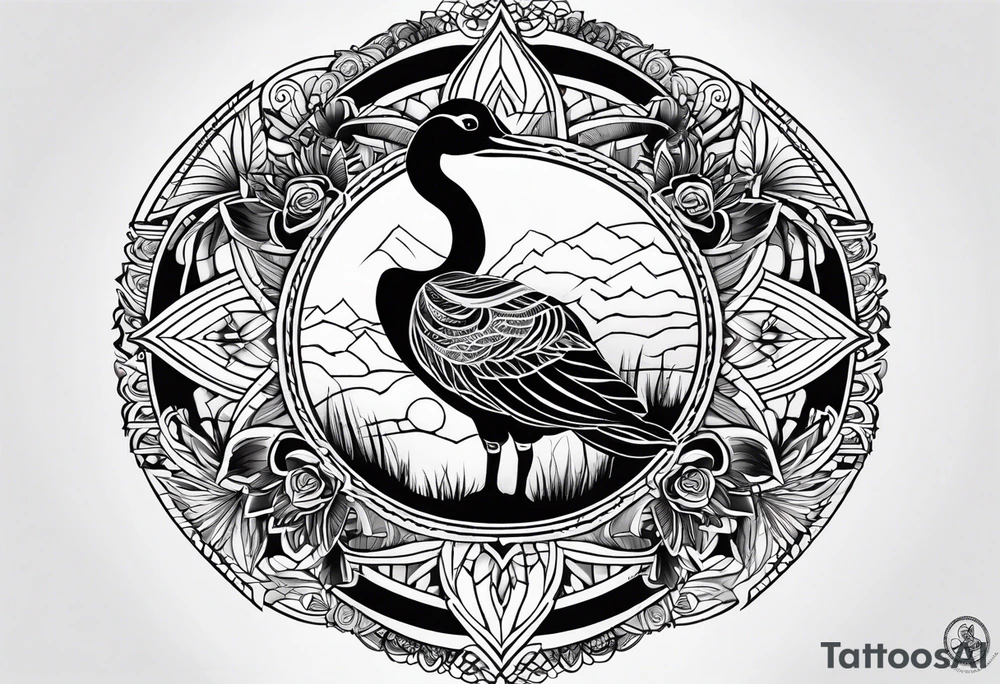 mandala tattoo with canadian goose tattoo idea