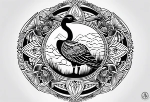 mandala tattoo with canadian goose tattoo idea