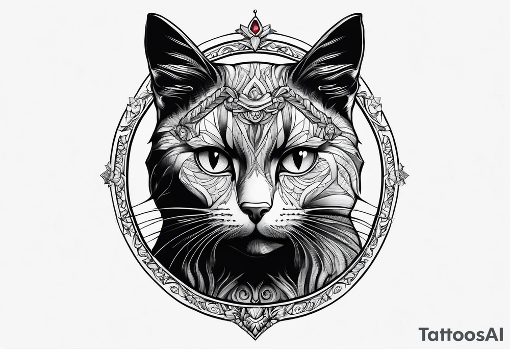 black cat in a sweater tattoo idea