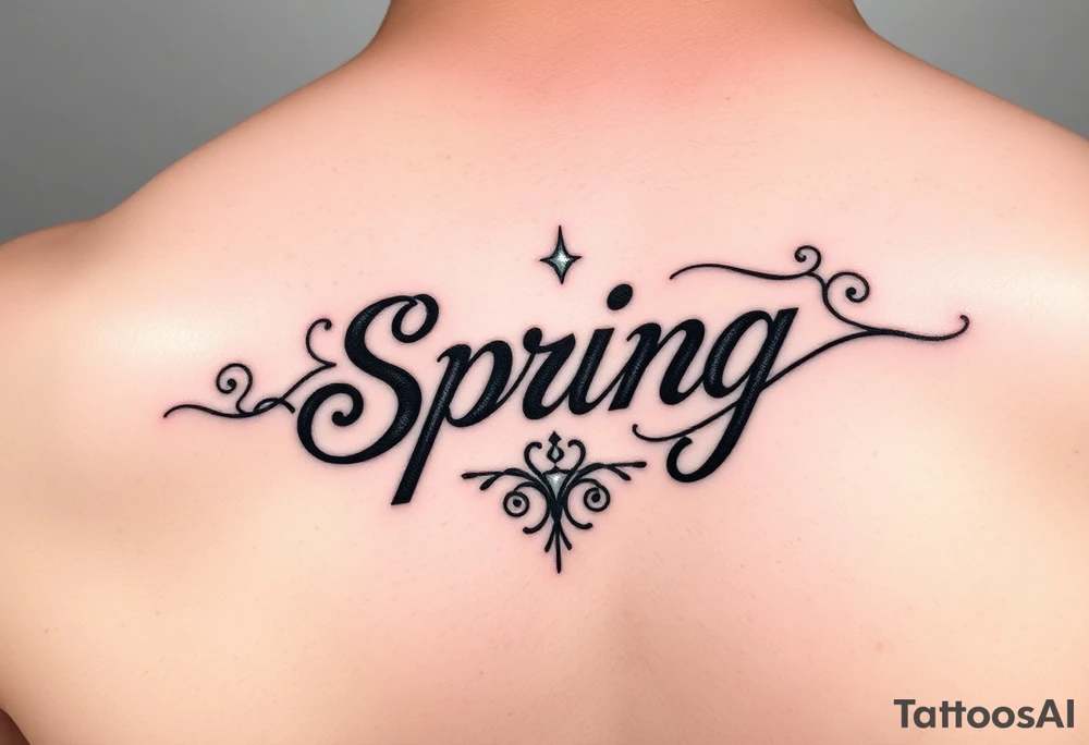 a tatoo for a girl named Spring. SHe wants to love herself no matter what. The tatto can be a text or simbol tattoo idea