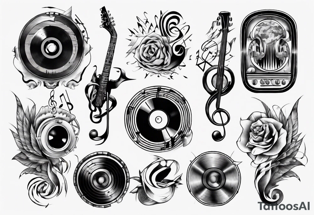 music sound tattoo idea