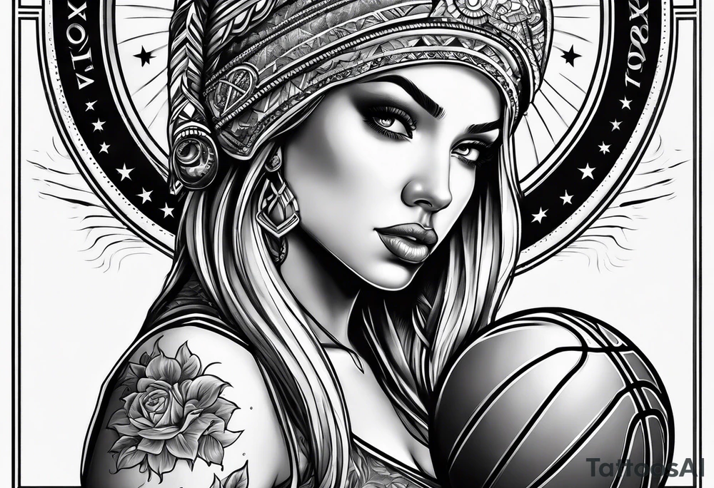 basketball virgo woman tattoo idea