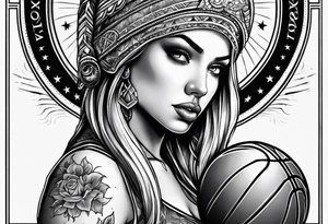 basketball virgo woman tattoo idea