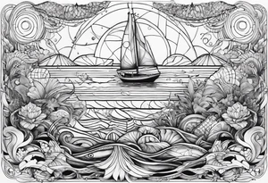 Geometric aquatic tattoo idea