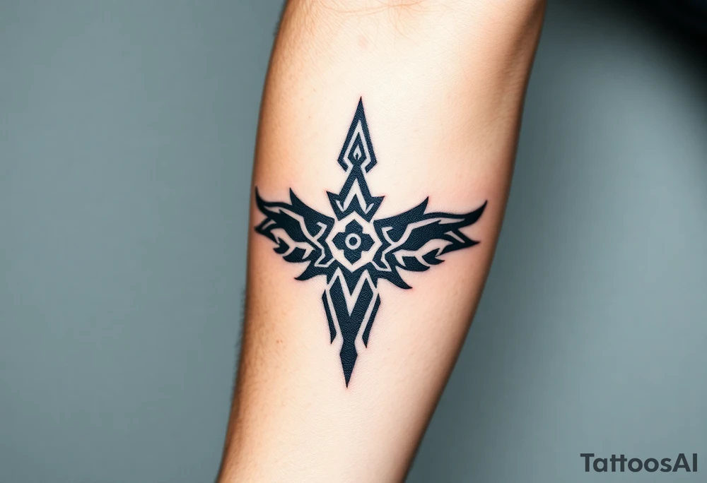strong manly tribal tattoo idea