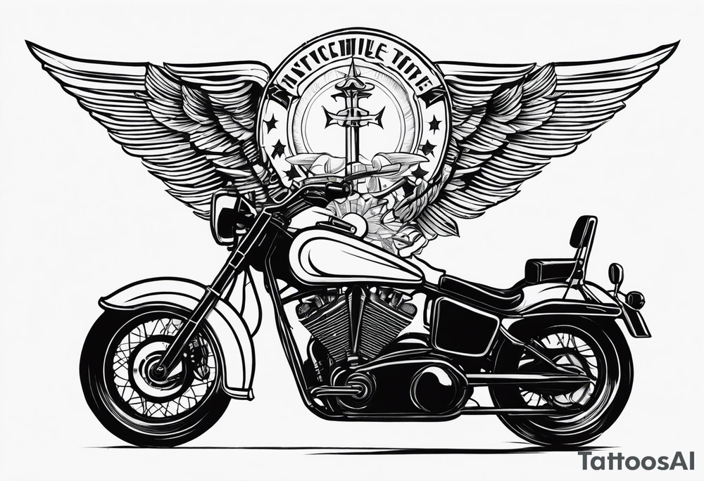Motorcycle, wings, military tattoo idea