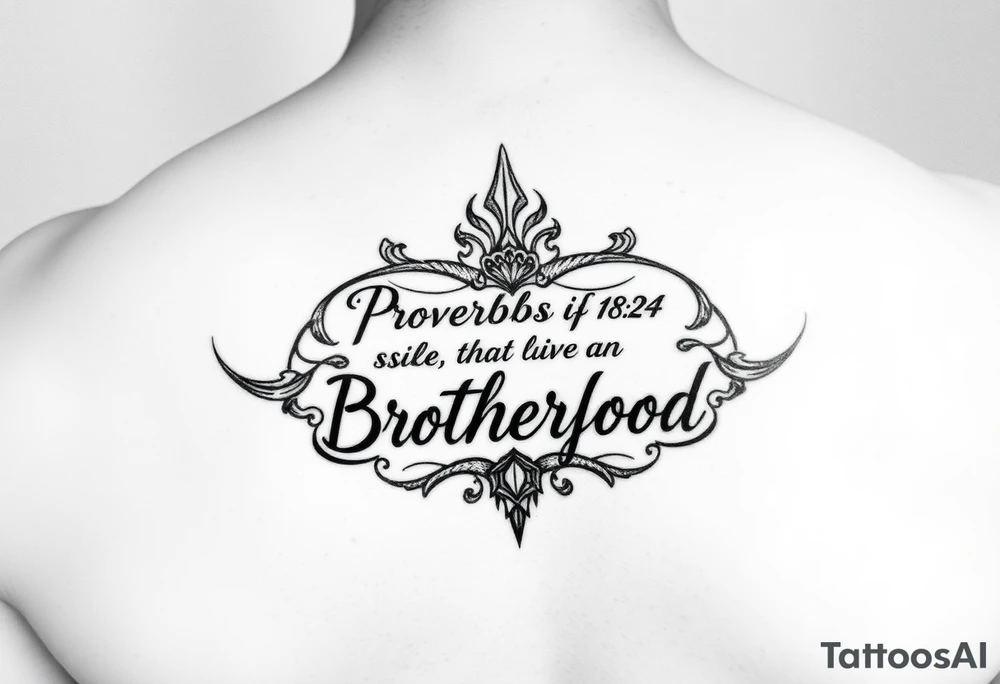 proverbs 18:24 surrounded by something that symbolizes brotherhood tattoo idea