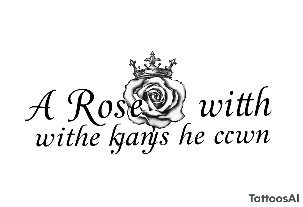 A Rose with a kings crown on it tattoo idea