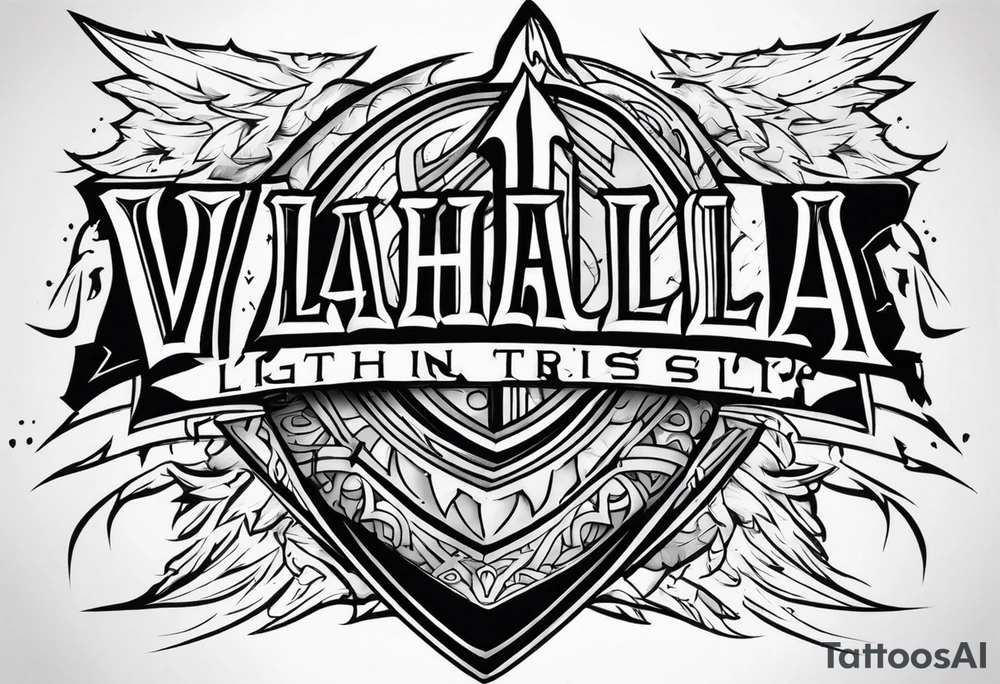 Valhalla sword shield lightning tattoo idea