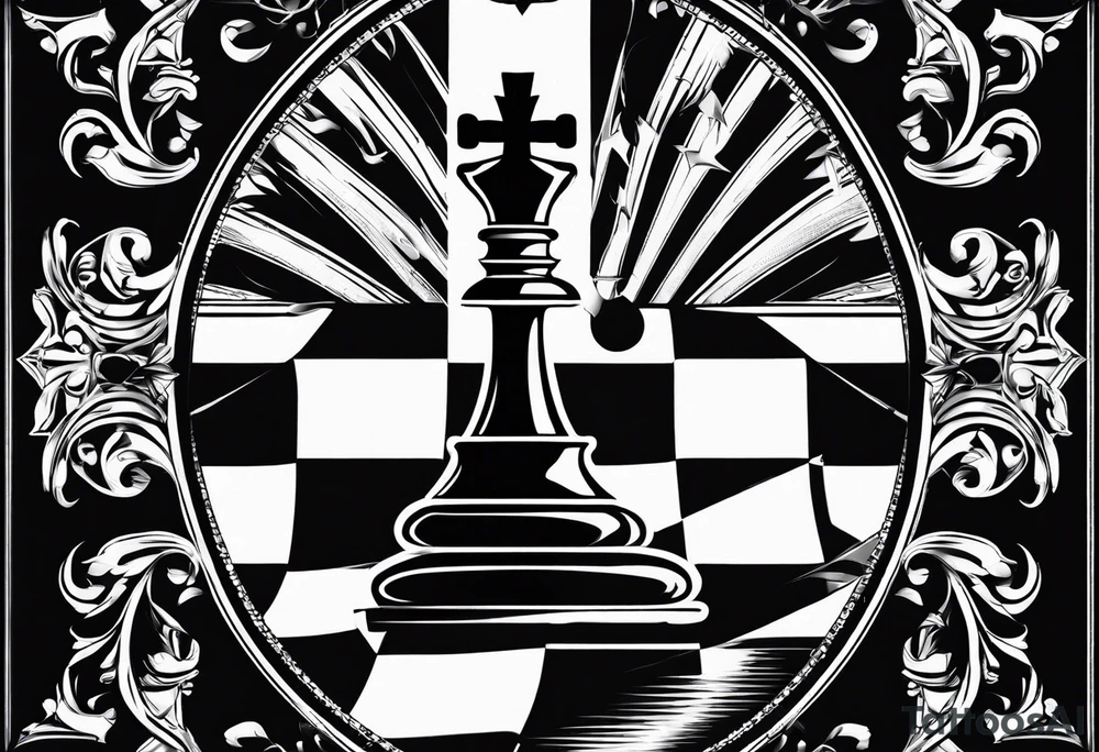 Chess board in the shape of a cross tattoo idea