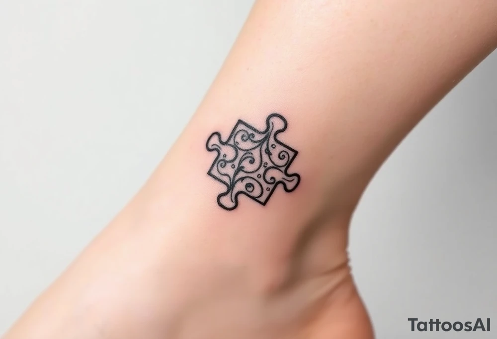 autism puzzle piece tattoo idea