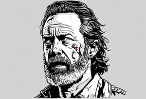 The walking dead rick small picture tattoo idea