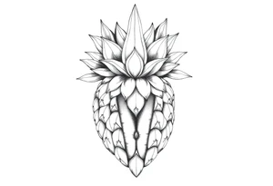 Crown pineapple vagina anus tattoo idea