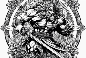 Triton with three spears tattoo idea