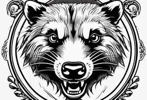 Angry badger with hands tattoo idea