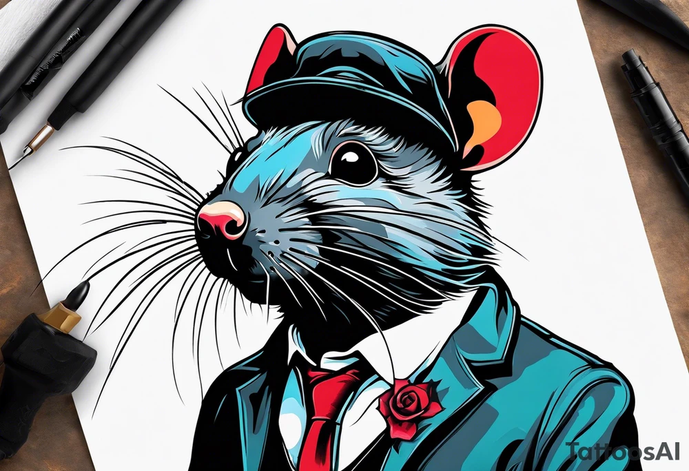 Black rat tattoo idea