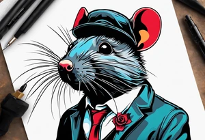 Black rat tattoo idea