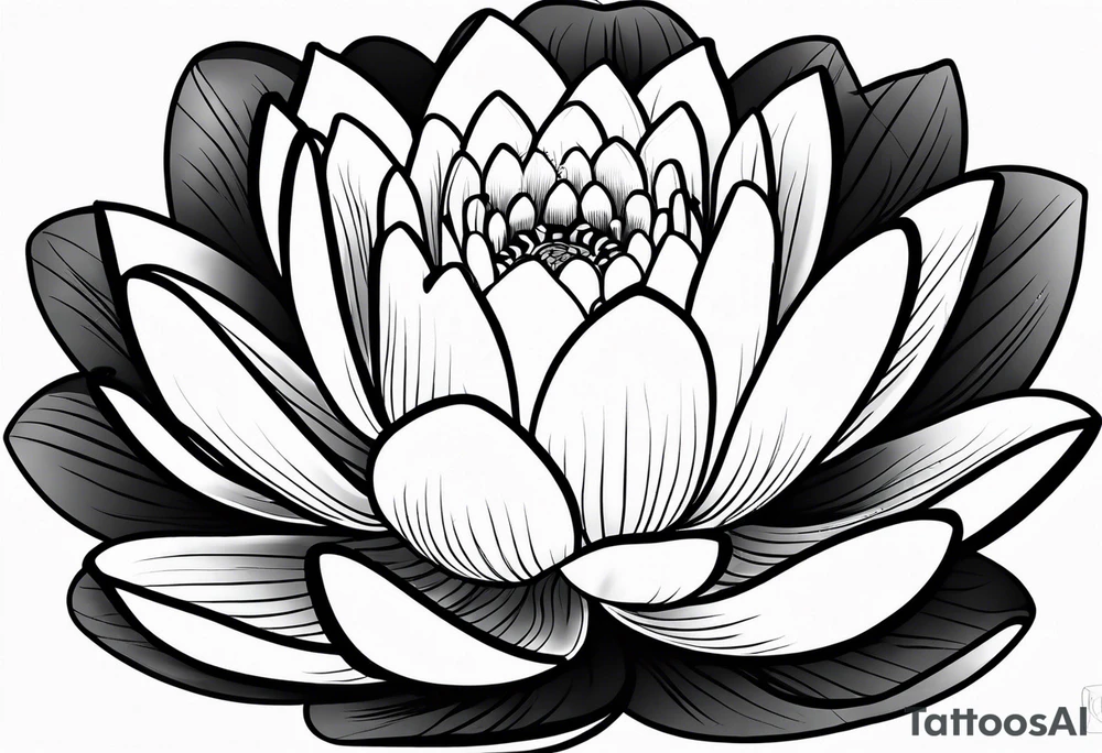 single line water lily tattoo, very simple tattoo idea