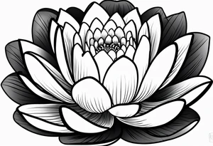 single line water lily tattoo, very simple tattoo idea