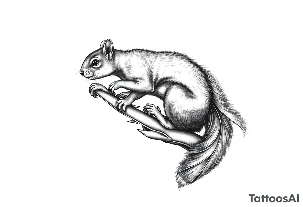 squirrel climbing tattoo idea