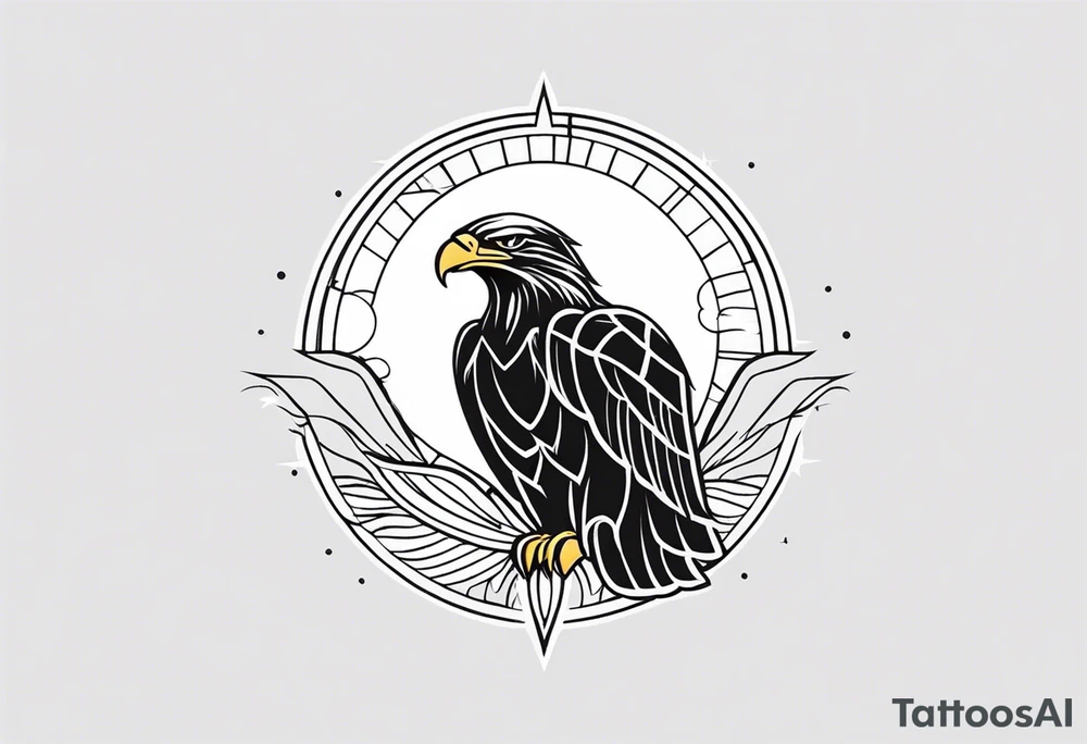 Very small tattoo of eagle and sun tattoo idea