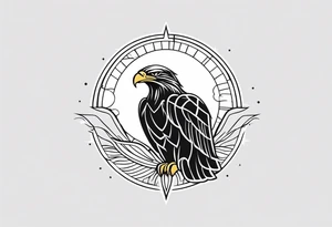 Very small tattoo of eagle and sun tattoo idea