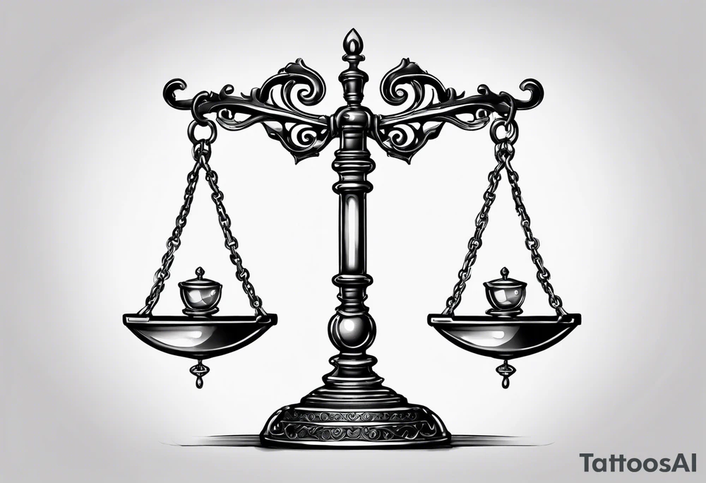 Libra scale with broken chains tattoo idea
