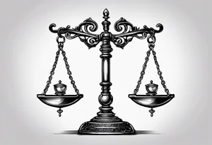 Libra scale with broken chains tattoo idea