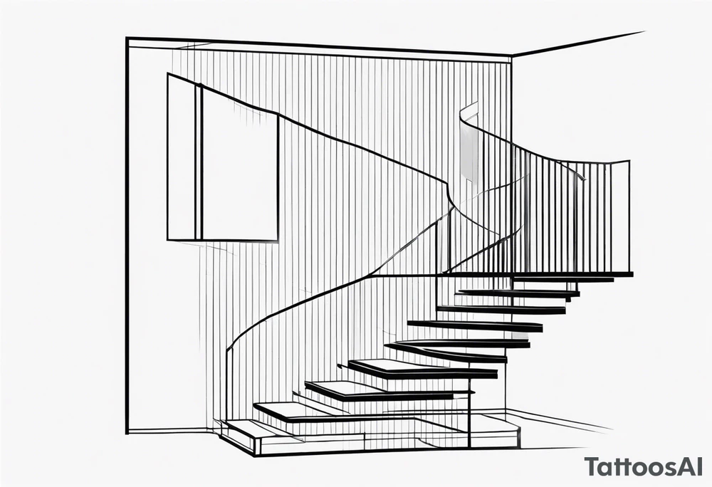 Staircase outline minimalist and simple tattoo idea