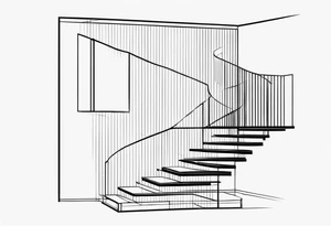 Staircase outline minimalist and simple tattoo idea