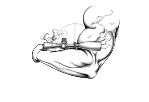 2d scope crosshairs with smoke in background tattoo idea