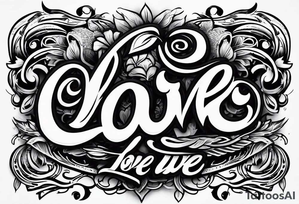 "love us"
Script Font
Text Only tattoo idea
